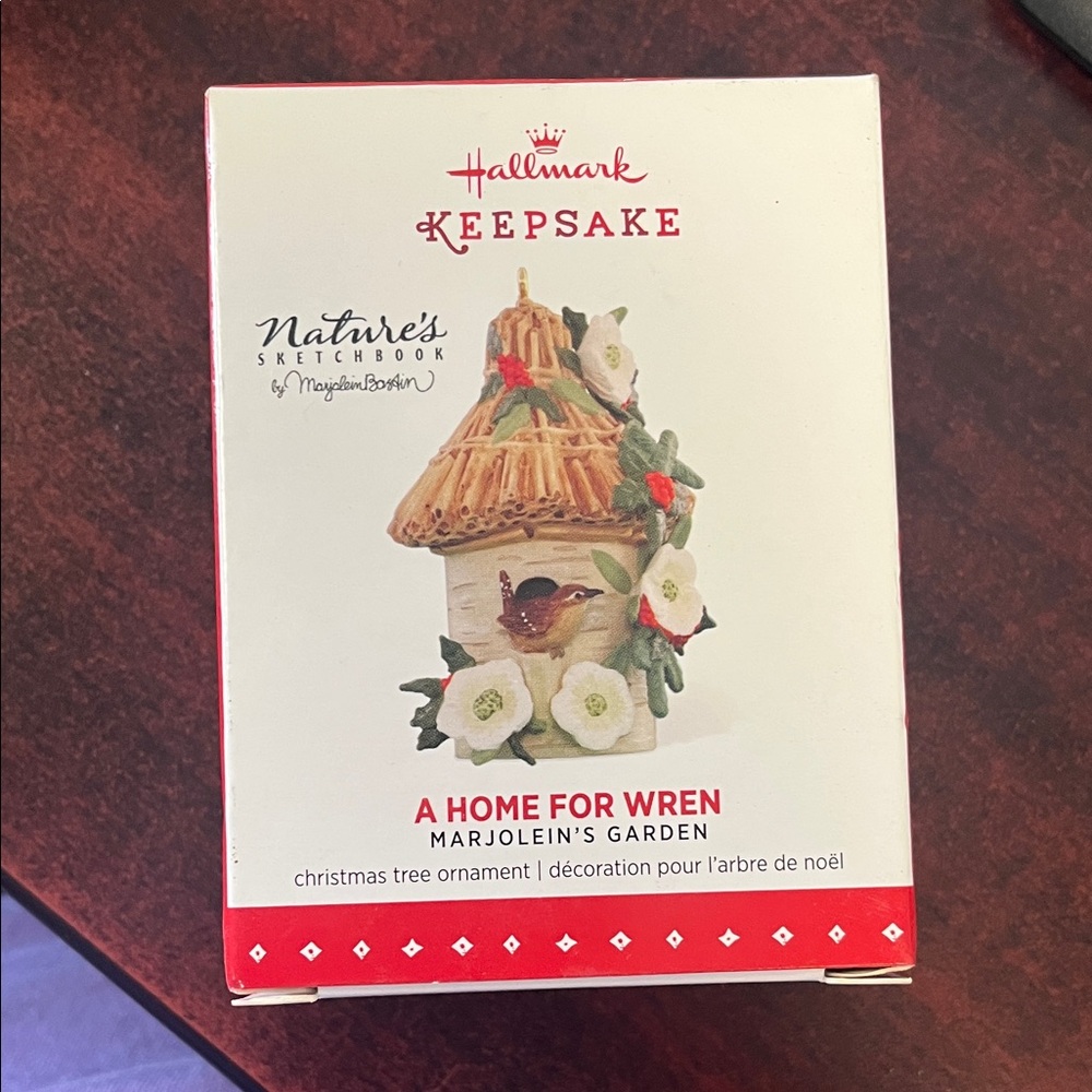 Hallmark Nature's Sketchbook Birdhouse Ornament with Red and Green Accents